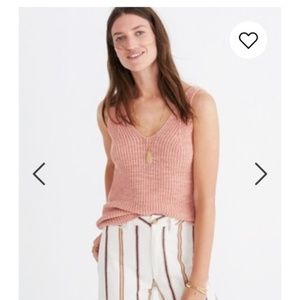 Madewell Monterey Sweater Tank, XS, Salmon